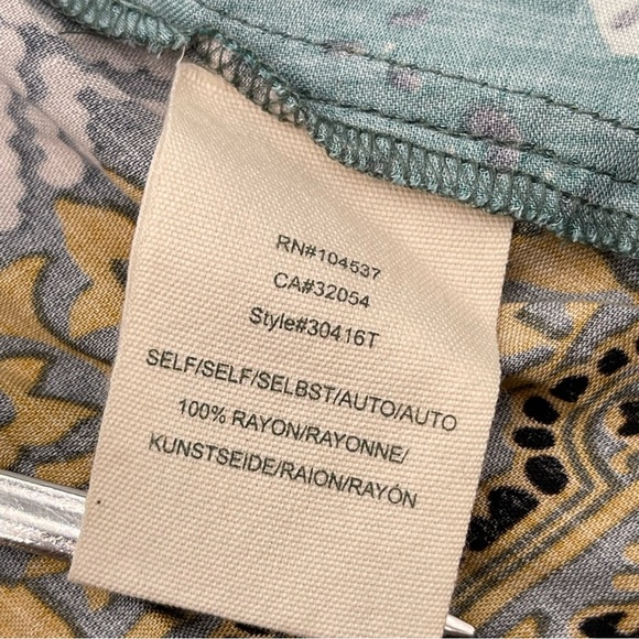 Tiny for Anthropologie Scarf Printed Tunic Dress Crochet Detailing Front Pockets - Picture 12 of 15